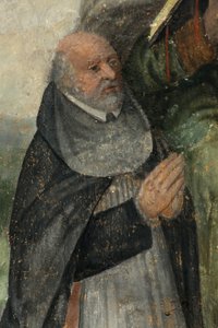 Pfarrkirche (Parochiekerk Onze-Lieve-Vrouw). Innenansicht. Der Chor. Wandmalerei. von . .