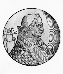 Porträt von Bonifatius II. (gestorben 532), 55. Papst der katholischen Kirche ab 530, Kupferstich von William Walcutt