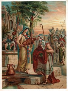 Rebekka am Brunnen, ca. 1900 (Lithographie) von . .