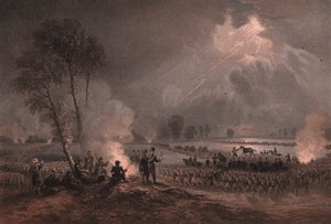 Zweites französisches Armeekorps von General Mac-Mahon überquert den Ticino bei Turbigo, Lombardei