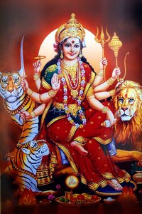 Shiva-Hindu-Tempel. Bild der Hindu-Göttin Durga
