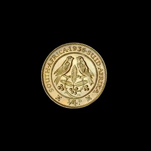 Südafrikanische Viertelpenny-Münze (Farthing) 1936 von Hippolyte Lalaise Devéria