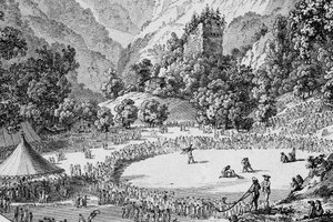 Schweiz Unspunnenfest 1805 (s/w Foto)
