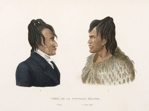 Tätowierte Maori-Häuptlinge von Neuseeland