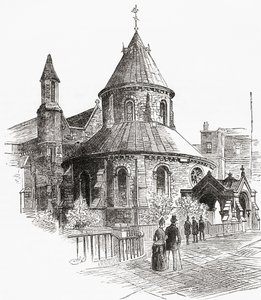 Die Temple Church, London, England, im 19. Jahrhundert. von . .
