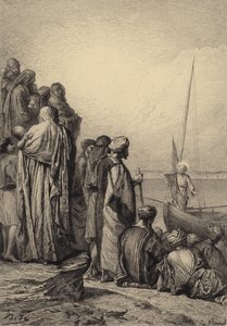 Jesus lehrt auf einem Schiff