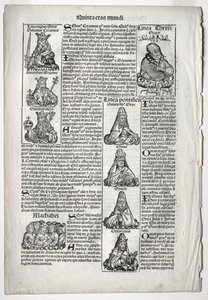 Genealogische Seite; veröffentlicht in der Nürnberger Chronik von Hartmann Schedel