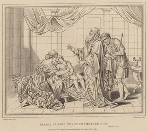 Elisa erweckt den Sohn der Schunemiterin, 2 Könige von after Benjamin West