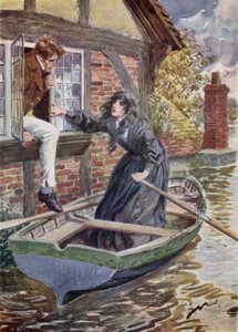 Maggie Tulliver rettet Tom an der Mühle von after Charles Edmund Brock