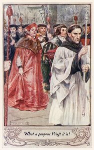 Was für ein pompöser Priester das ist! von after Charles Edmund Brock