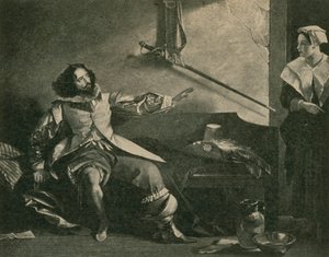 Charles Dickens als Captain Bobadil, in Jeder in seiner Laune von after Charles Robert Leslie