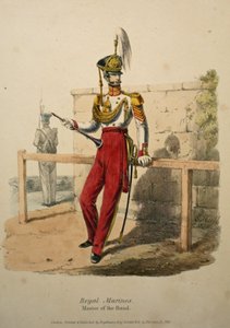Royal Marines Kapellmeister, ca. 1830 (handkolorierte Lithografie) von after Edward Hull