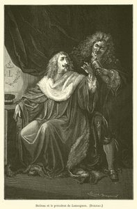 Boileau und der Präsident von Lamoignon von after Emile Antoine Bayard