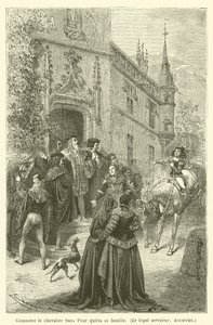 Wie der Ritter Sans Peur seine Familie verließ von after Emile Antoine Bayard
