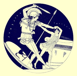 Der Tod von Troilos, Illustration aus Griechische Vasenmalereien von J. E. Harrison und D. S. MacColl, veröffentlicht 1894
