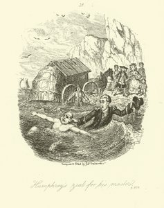 Illustration für Humphry Clinker von Tobias Smollett von after George Cruikshank