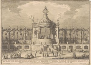 Die Seconda Macchina für die Chinea von 1760: Ein Chinoiserie-Pavillon