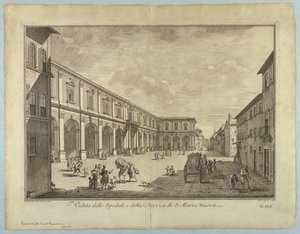 Ansicht von Florenz, Platte aus "Scelta di XXIV Vedute delle principali contrade, piazze, chiese, e palazzi della Città di Firenze" von after Giuseppe Zocchi