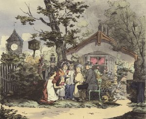 Ein Pfarrer und seine Familie von after Henri Bonaventure Monnier
