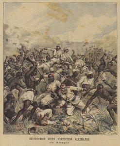 Zerstörung einer deutschen Expedition in Afrika