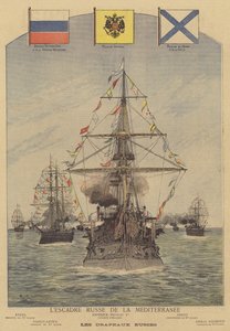 Das russische Marinegeschwader im Mittelmeer von after Henri Meyer