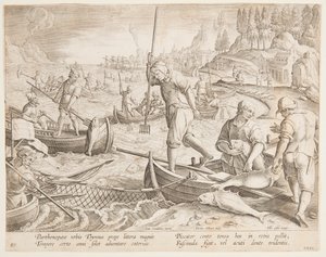 Thunfischfang von after Jan van der Straet, called Stradanus