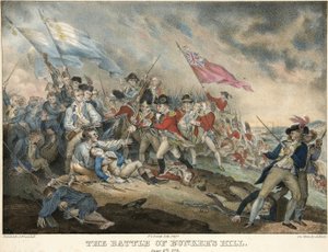 Die Schlacht von Bunkers Hill, 17. Juni 1775, graviert von Alfred Hoffy, veröffentlicht 1786
