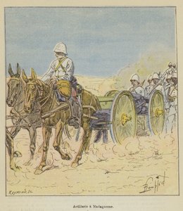 Artillerie auf Madagaskar von after Louis Charles Bombled