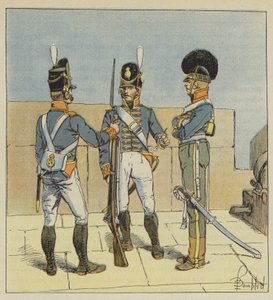 Englische Artillerie, Zu Fuß, Zu Pferd von after Louis Charles Bombled