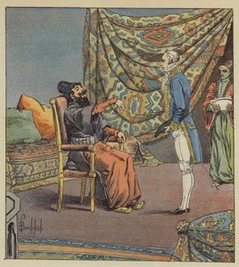 Asker-Khan, Botschafter von Persien, hält Marbois, den Präsidenten des Rechnungshofs, für den Arzt von after Louis Charles Bombled