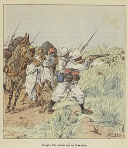 Angriff auf einen Konvoi durch die Fahavolos von after Louis Charles Bombled