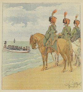 Bonaparte verlässt Ägypten von after Louis Charles Bombled