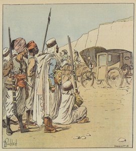 Dieses Auto erstaunte die Araber sehr von after Louis Charles Bombled