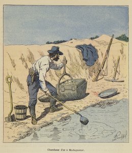 Goldsucher in Madagaskar von after Louis Charles Bombled
