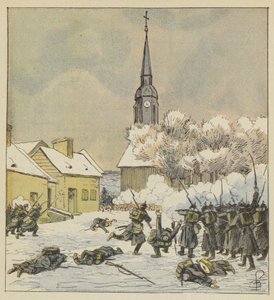 Kampf des 62. und 37. Marschregiments im Dorf Changé von after Louis Charles Bombled