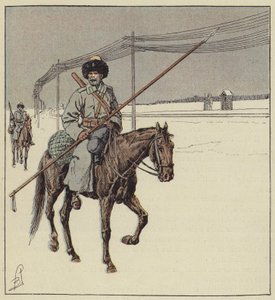 Kosaken der Amur-Region bewachen die Transsibirische Eisenbahn
