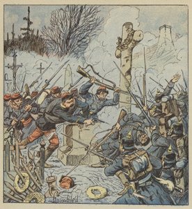 Verteidigung des Friedhofs von Loigny durch das 37. Marschbataillon von after Louis Charles Bombled