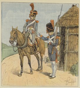 Kaiserliche Garde, Fußartillerie und Artilleriezug von after Louis Charles Bombled
