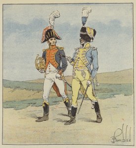 Kaiserliche Garde, Musiker des 1. und 2. Grenadierregiments von after Louis Charles Bombled
