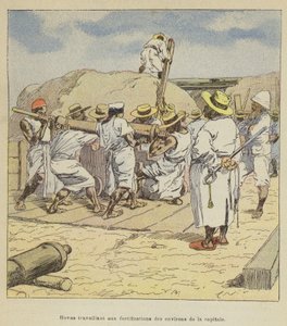 Hovas arbeiten an den Befestigungen in der Nähe der Hauptstadt von after Louis Charles Bombled