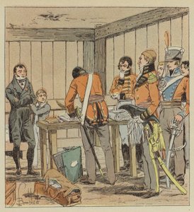 Hudson-Lowe durchsucht die Papiere von Las-Cases von after Louis Charles Bombled