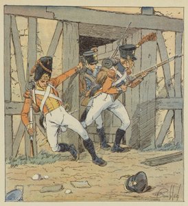 Schweizer Infanterie, Grenadier des 1. Regiments, Füsilier des 2. und 3. Regiments von after Louis Charles Bombled
