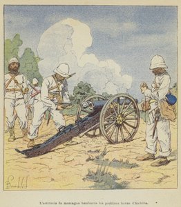 Gebirgsartillerie bombardiert die Hova-Stellungen in Andriba von after Louis Charles Bombled