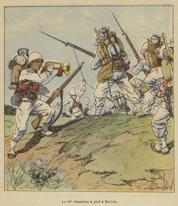 Das 40. Jägerbataillon in Beritza von after Louis Charles Bombled