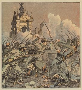 Der Nachtkampf auf dem Platz von after Louis Charles Bombled