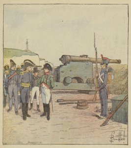 Der Kaiser besucht die Befestigungen der Insel Aix von after Louis Charles Bombled