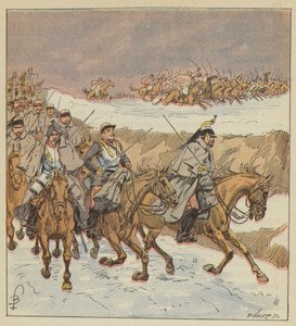 Die Araber von Oberst Goursaud befreien durch einen brillanten Angriff das 3. Kürassierregiment von after Louis Charles Bombled
