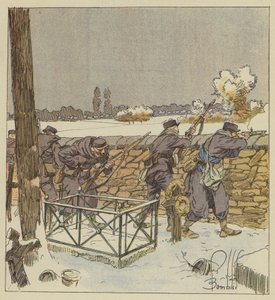 Die Freischärler von Paris verteidigen den Friedhof von Montsort von after Louis Charles Bombled
