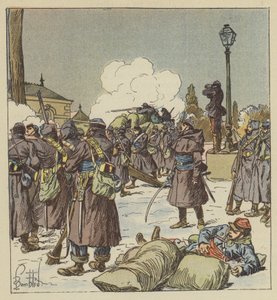 Die Fußgendarmen von General Bourdillon verteidigen den Übergang der Huisne