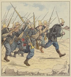 Marineinfanterie auf der Straße von Tien-Tsin von after Louis Charles Bombled